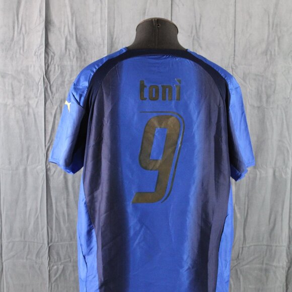 Team Italy Jersey (Retro) - 2006 Home Jersey 9 Luca Toni by Puma - Men's XL - Picture 7 of 9